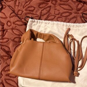 Polene Mini Neuf Bag Camel Tan Leather Handbag